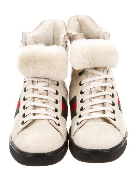 dames gucci sneakers|gucci fur sneakers women's.